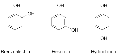 Strukturformeln: Dihydroxybenzole